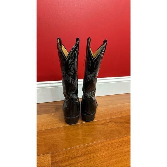 Tony Lama 13in Mens Midnight Black McCandles FQ Ostrich Cowboy Boots 9.5 - Picture 5 of 12